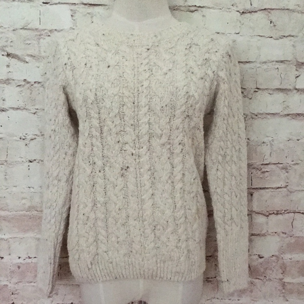 Dolan Donegals Wool Cashmere Beige Cable Sweater